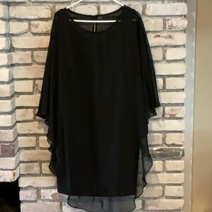 Pre-Owned Connected Apparel Black Chiffon Dress Size 16W.